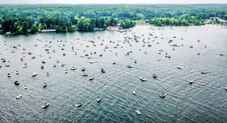 Over 200 Boats Arrive for Sound the Alarm Protest on Lake Rosseau