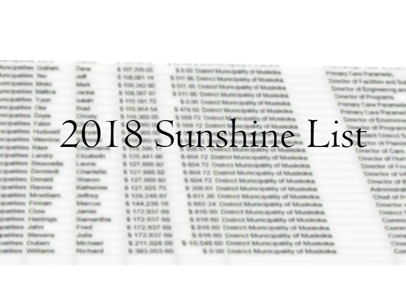 Parry Sound sunshine list features some big earners My Parry Sound Now