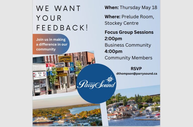 Parry Sound seeking public input on Strategic Plan in May 18th Focus Sessions